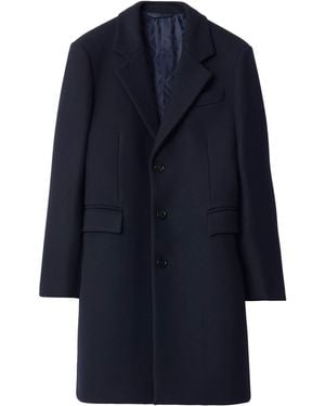 Burberry Wool Tailored Coat - Blue