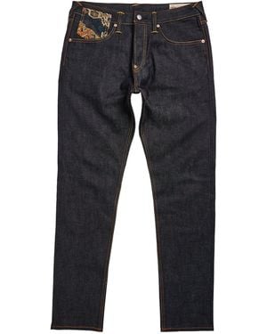 Evisu Brocade Denim Jeans - Blue