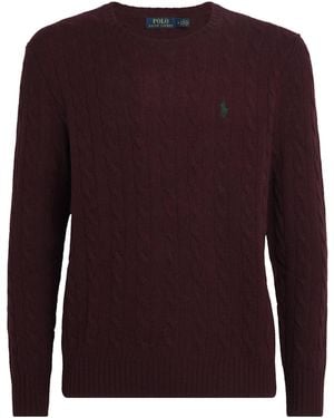 Polo Ralph Lauren Wool-Cashmere Cable-Knit Sweater - Purple