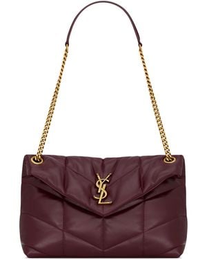 Saint Laurent Small Puffer Shoulder Bag - Purple