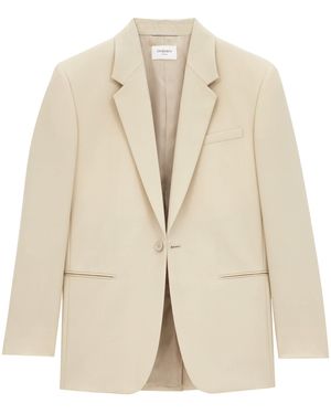 Saint Laurent Wool Blazer - Natural