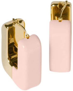 Miu Miu Enamelled Hoop Earrings - Natural