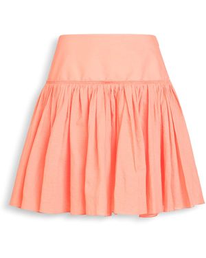Alaïa Cotton-Linen Basque Mini Skirt - Pink