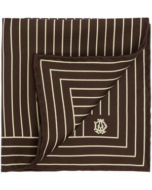 dunhill Mulberry Silk Stripe Pocket Square - Black