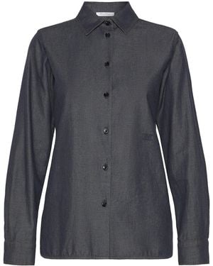 Max Mara Point-Collar Denim Shirt - Blue