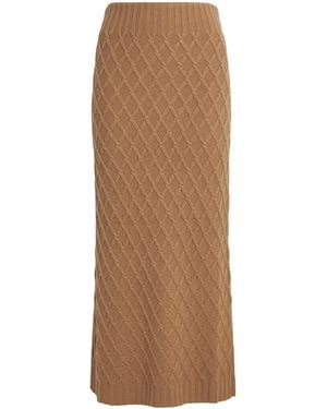 Max Mara Camel Knit Maxi Skirt - Brown