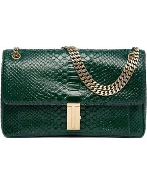 Tom Ford Large Laminated Leather Shoulder Bag - Green