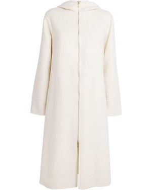 Eleventy Wool Hooded Coat - White