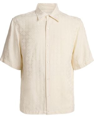 Sandro Jacquard Cross Short-Sleeve Shirt - White