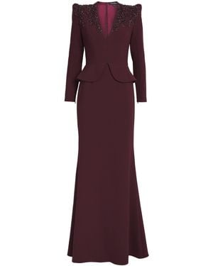 Jenny Packham Embellished Night Flowering Gown - Purple