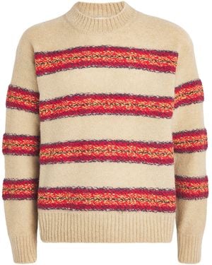Dries Van Noten Alpaca-Wool-Blend Stripe Sweater - Pink