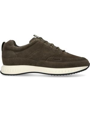 John Lobb Suede Stream Elastic Trainers - Brown