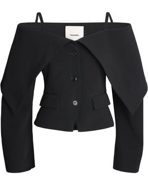 Nanushka Fold-Over Amantha Blazer - Black