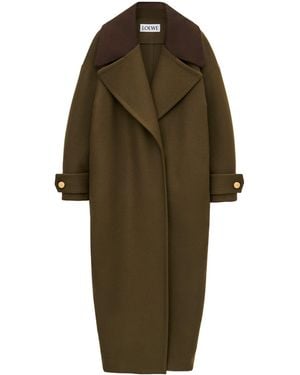 Loewe Wool-Blend Pebble Coat - Green