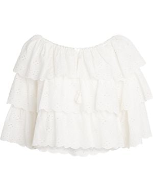 RIXO London Cotton Broderie Caserta Top - White