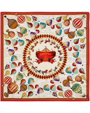 Aspinal of London Silk Hot Air Balloon Print Scarf - Red