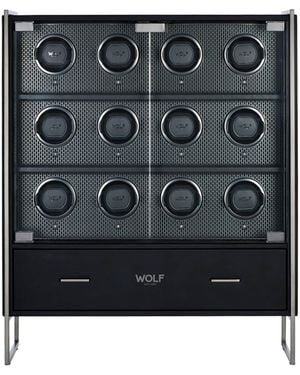 Wolf Axis 12-Piece Watch Winder Cabinet - Black