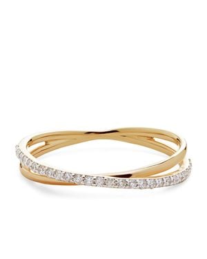 Monica Vinader And Diamond Crossover Ring - Natural
