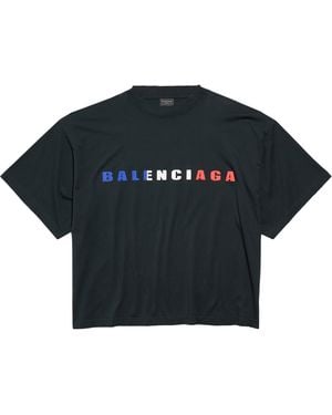 Tシャツ・カットソー BALENCIAGA Cropped logo t-shirt Balenciaga Logo Cropped T-Shirt in Black | Lyst