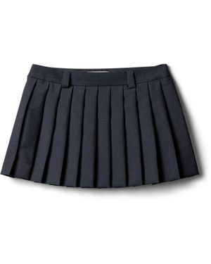 Miu Miu Kid Mohair Pleated Mini Skirt - Black