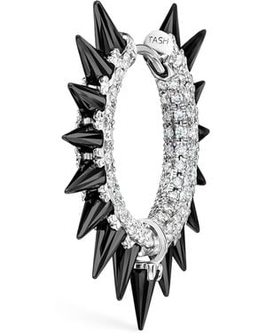 Maria Tash Moissanite Mohawk And Diamond Pavé Hoop Earring - Black
