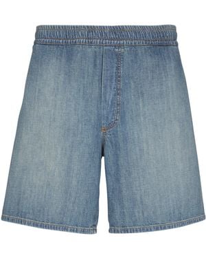 Balmain Faded Denim Shorts - Blue