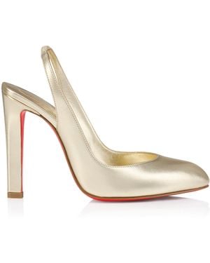 Christian Louboutin Fannylove Sling Nappa Leather Slingback Court Shoes 100 - Metallic