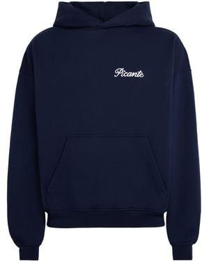 Picante Organic Cotton Tailor Logo Hoodie - Blue