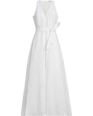 Brunello Cucinelli Techno Cotton Broderie Anglaise Maxi Dress - White