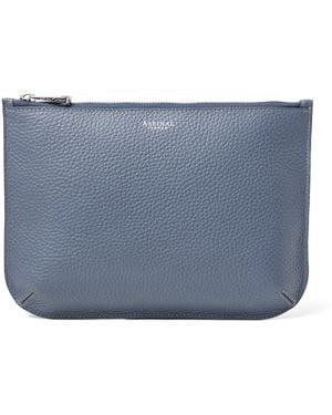 Aspinal of London Large Leather Ella Pouch - Blue