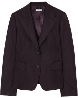 Burberry Wool Check Blazer - Blue
