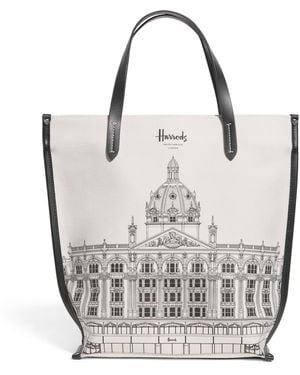 Harrods Small Building Shopper Bag - White