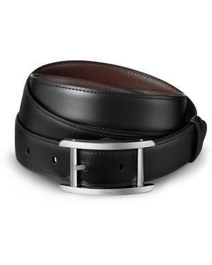 Cartier Leather Reversible Tank De Belt - Black