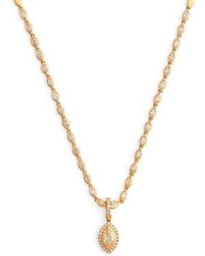 SHAY And Diamond Halo Marquise Pendant Necklace - Metallic