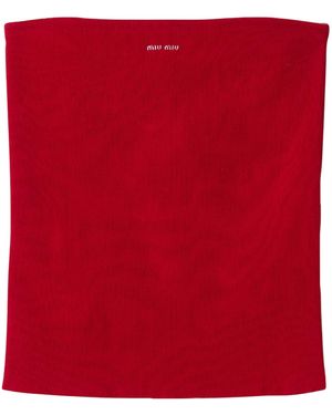 Miu Miu Cotton Logo Tube Top - Red