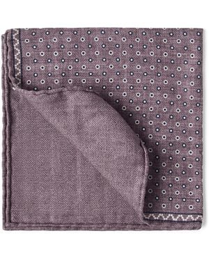 Brunello Cucinelli Silk Spotted Pocket Square - Purple