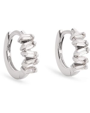 Suzanne Kalan And Diamond Bold Huggie Earrings - Metallic
