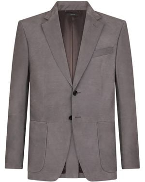 Tom Ford Suede Single-Breasted Blazer - Brown