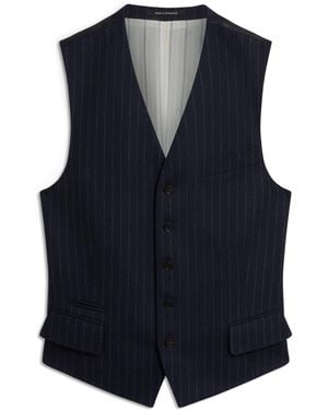dunhill Merino Wool Chalkstripe Waistcoat - Blue