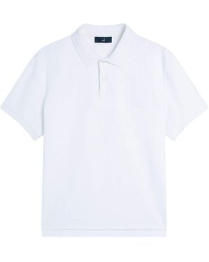 dunhill Cotton Herringbone Polo Shirt - White