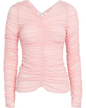 Voranida Ruched Long-Sleeve Top - Pink