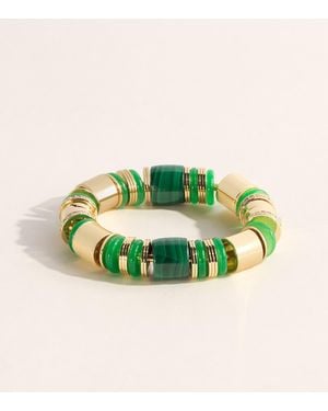 Eddie Borgo Plated Jade, Malachite And Pavé Crystal Keystone Bracelet - Green