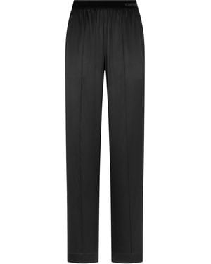 Tom Ford Silk Elasticated Pants - Black