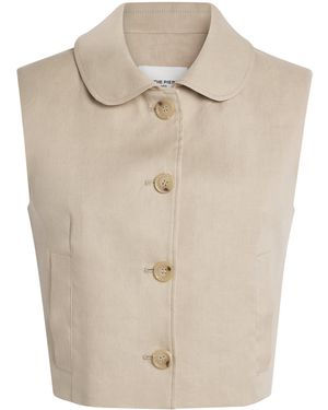 Claudie Pierlot Linen-Blend Sleeveless Jacket - Natural