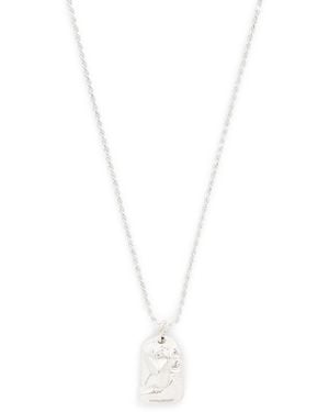 Bleue Burnham Sterling Impressions Rose Pendant Necklace - White