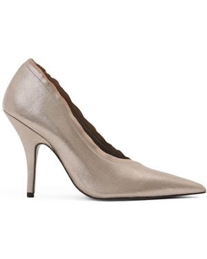 AllSaints Metallic Leather Vera Court Shoes 100 - White