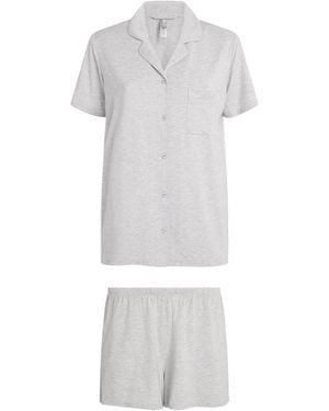 Skims Sleep Short-Sleeve Pyjama Set - White