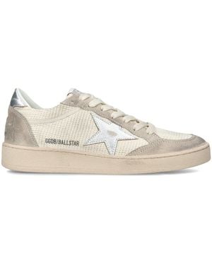 Golden Goose Fabric And Suede Ball Star Trainers - Natural