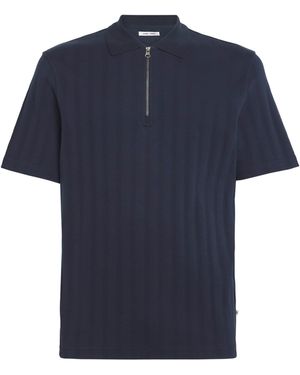 Samsøe & Samsøe Cotton Zip-Up Saolli Polo Shirt - Blue