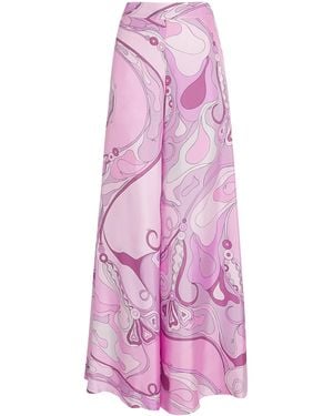 PUCCI Silk Wide-Leg Trousers - Pink